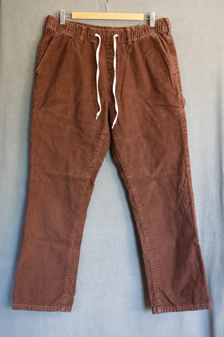 PACSUN Mens Medium Cargo Pants Brown Corduroy Loose Straight  7 pockets Boho